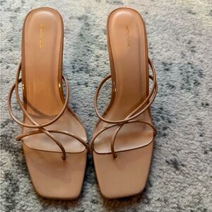 PrettyLittleThing Nude Strappy Heels